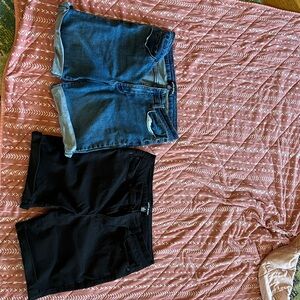 DKNY Blue and Black Denim Shorts